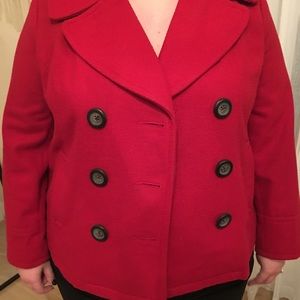 Women’s Plus Size Red Peacoat- Size 20/22